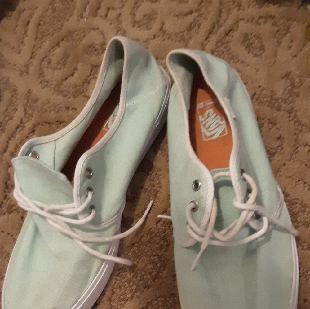 Light green seafoam Van's shoes 8